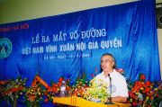 VS Nguyễn Ngọc Nội phát biểu trong buổi lễ ra mắt võ đường 17/07/2005